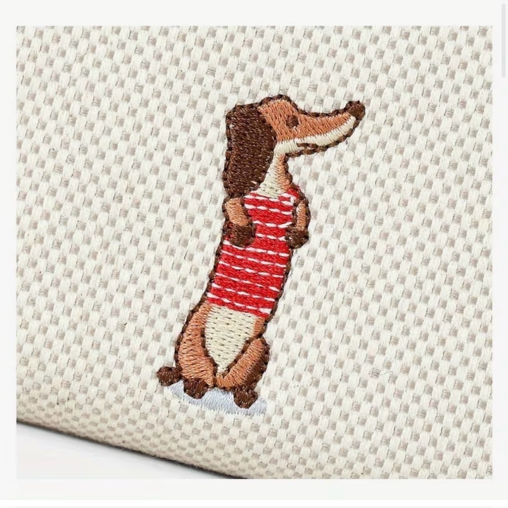 New Embroidered Dachshund Dog Leather Wallet - Picture 8 of 10